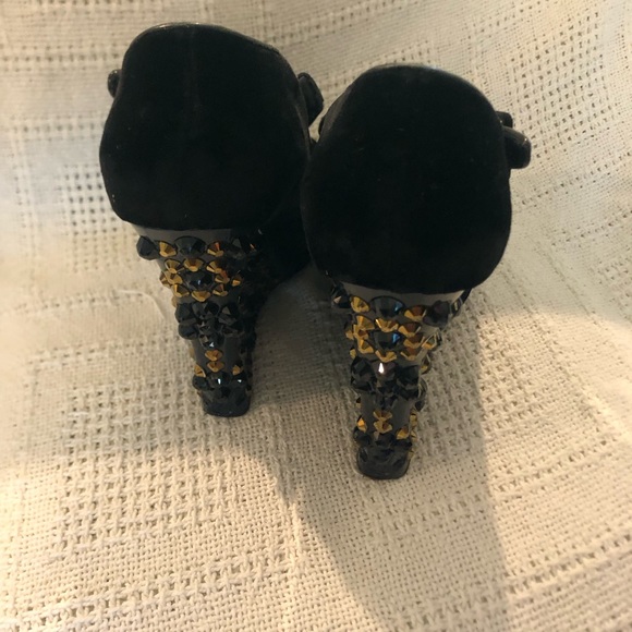 LOUIS VUITTON Bijou Wedge Sole Pumps Black Size: 38 - Picture 7 of 7